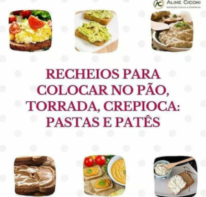 recheios para colocar no pão