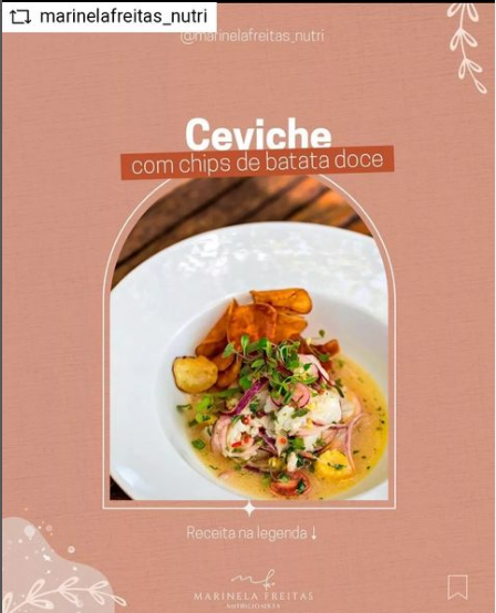 ceviche com chips de batata doce