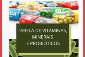 Tabela de Minerais, Vitaminas e Probióticos