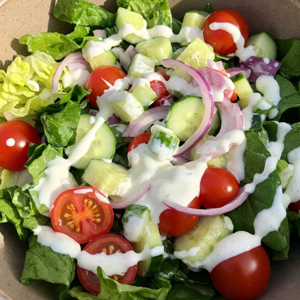 Salada Colorida com Molho de Iogurte