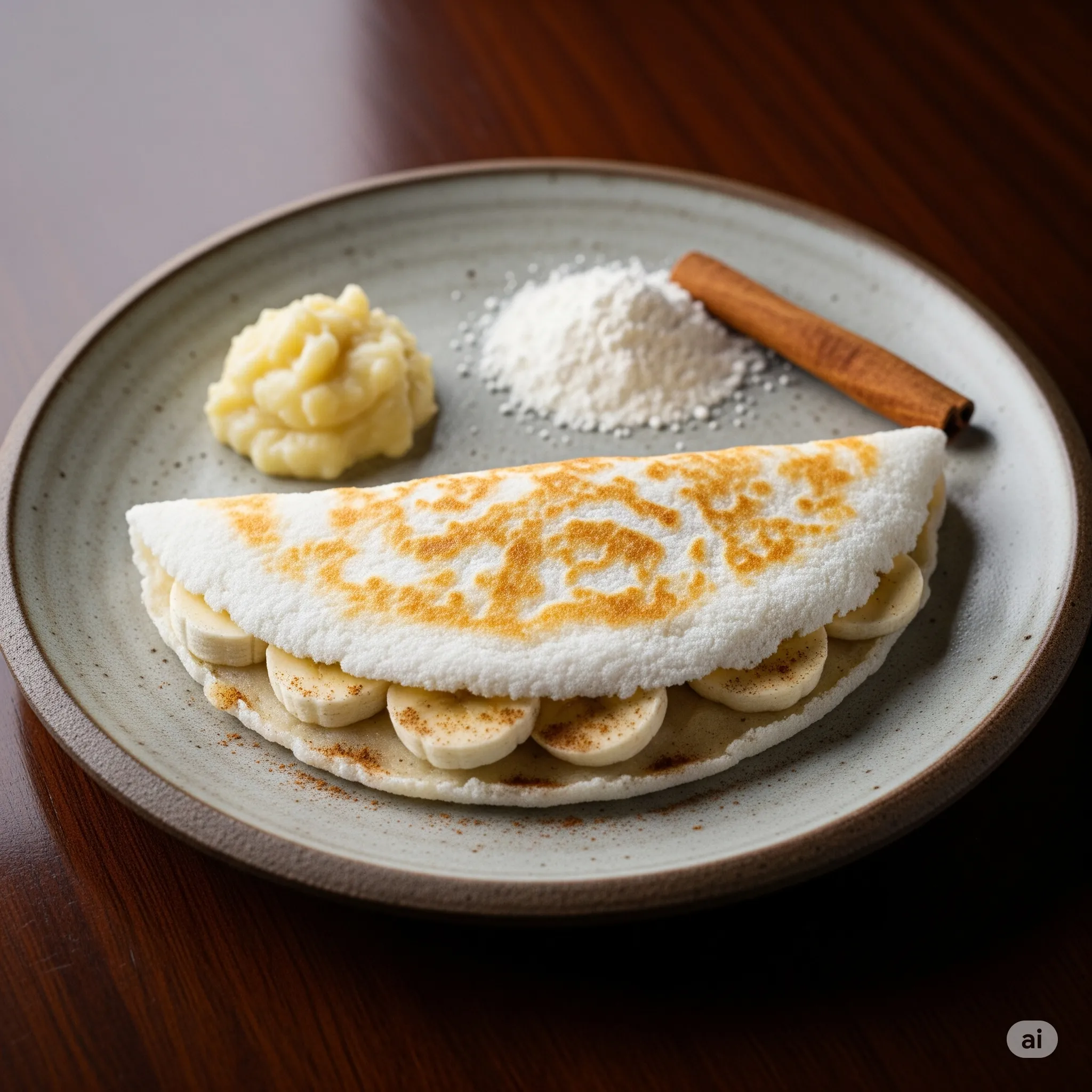 Crepioca de banana e canela