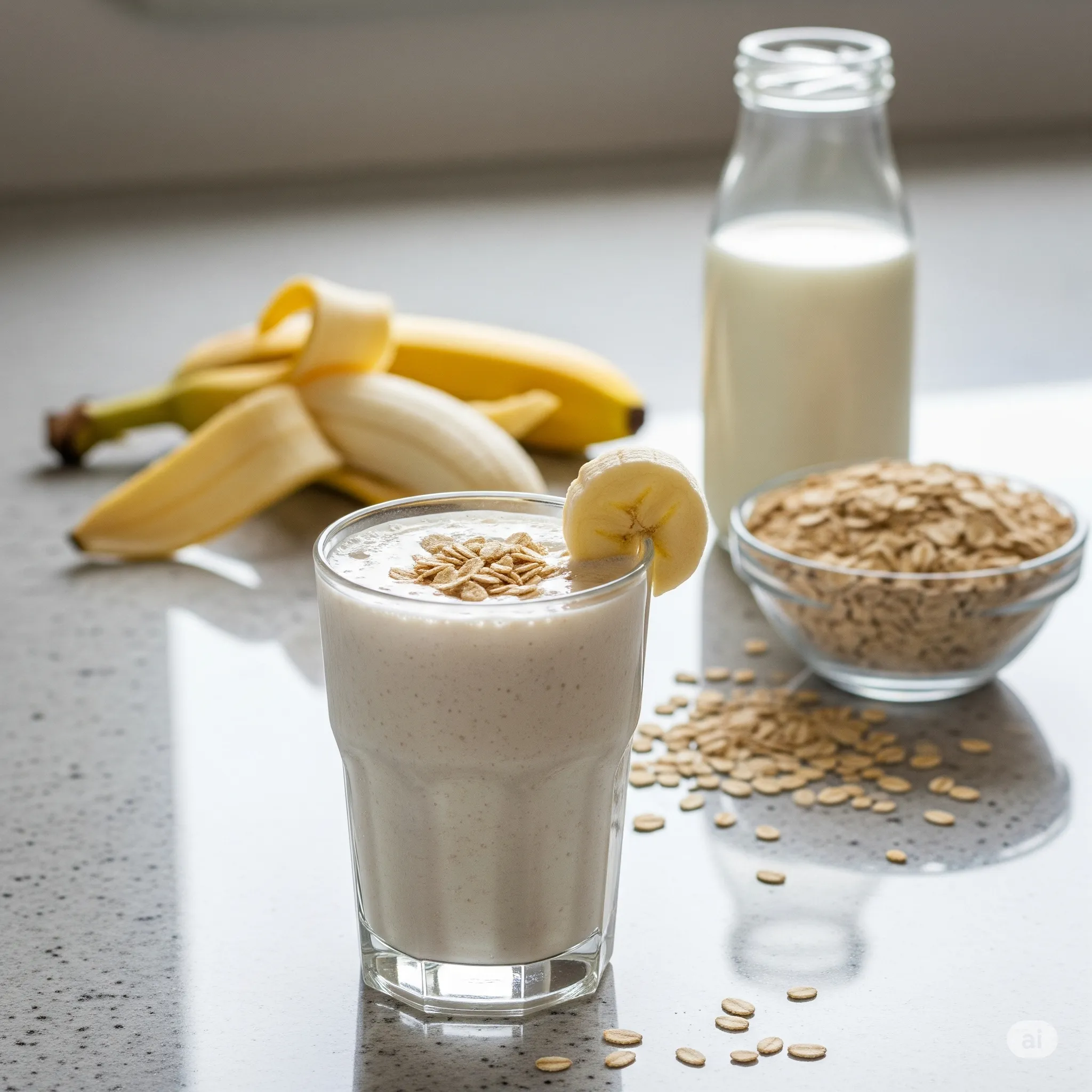 Smoothie de banana e aveia