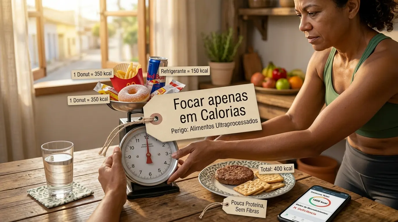 Focar apenas em calorias e consumir ultraprocessados